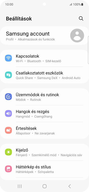 Válaszd a Kapcsolatok lehetőséget.