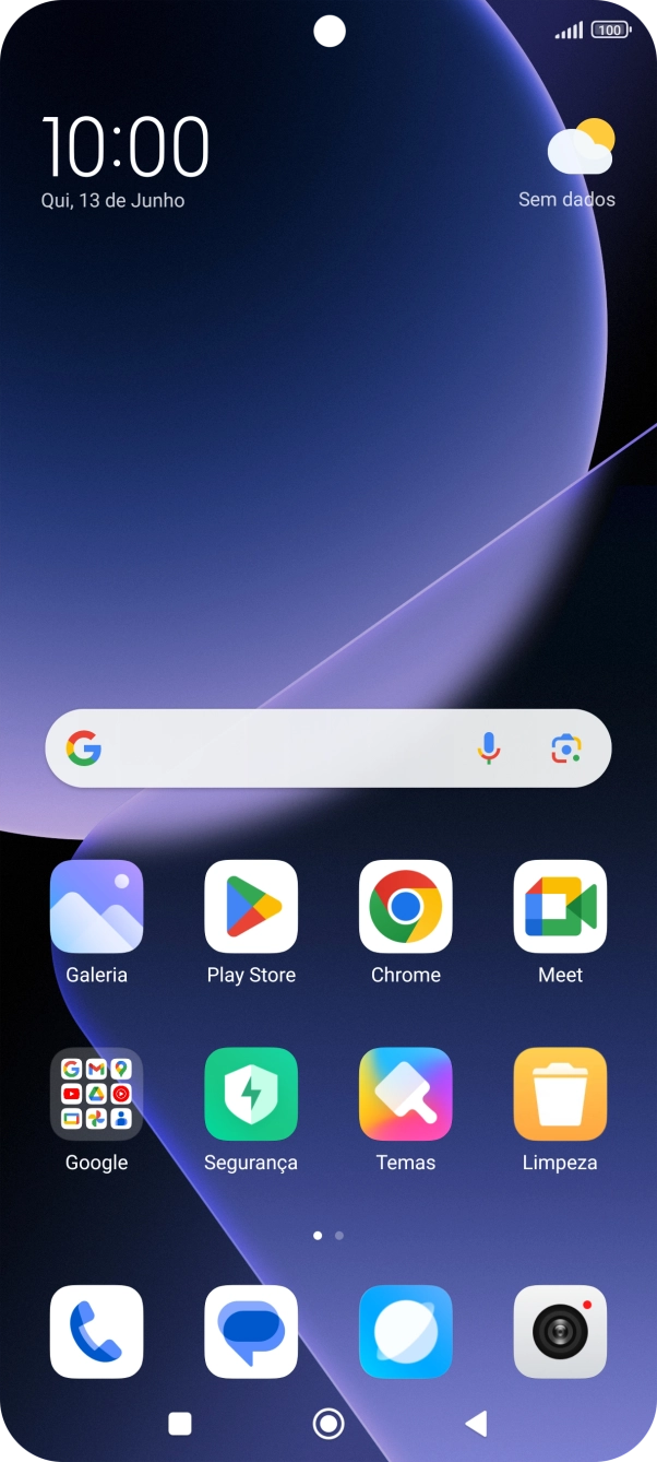 Prima o ícone de chamada.