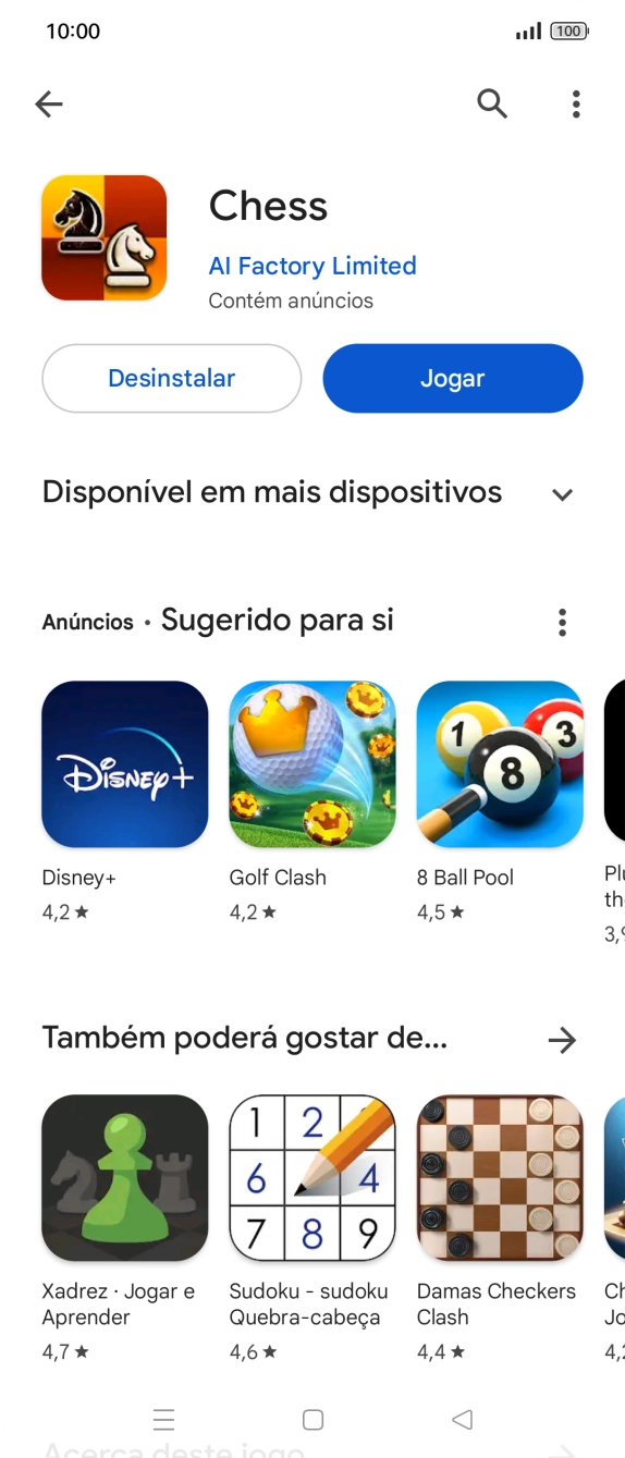 Prima a tecla de início para terminar e voltar ao ecrã inicial.