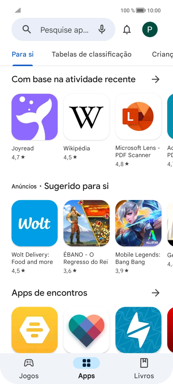 Prima o ícone de perfil.