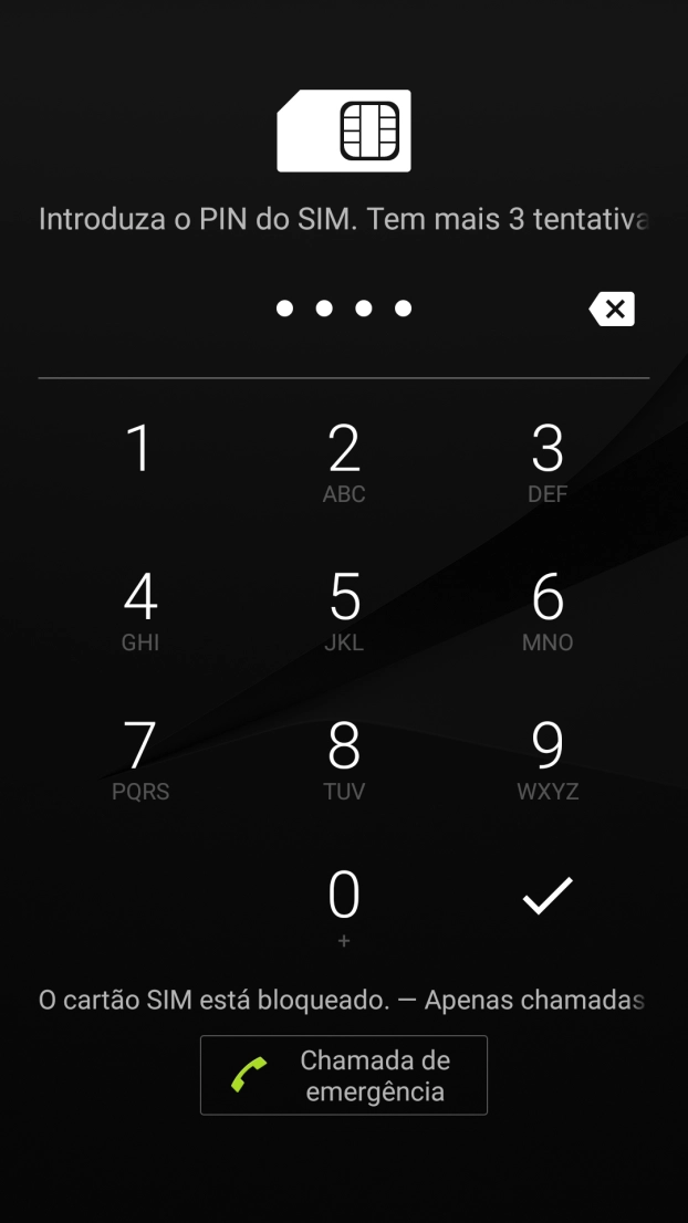 Se solicitado, deve introduzir o código PIN e premir a tecla para aceitar.