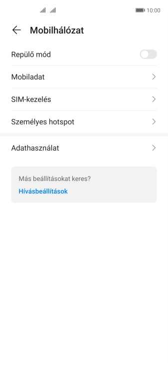 Válaszd a Személyes hotspot lehetőséget.