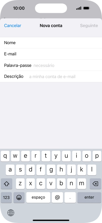 Prima Palavra-passe e introduza a password da sua conta de e-mail.