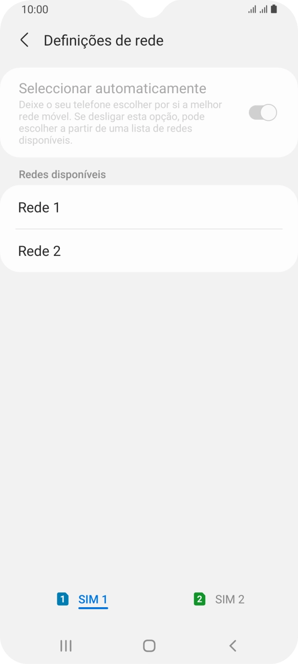 Prima a rede pretendida.