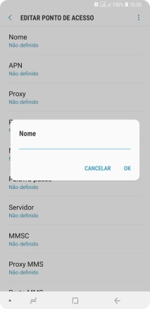 Introduza Vodafone Internet e prima OK.