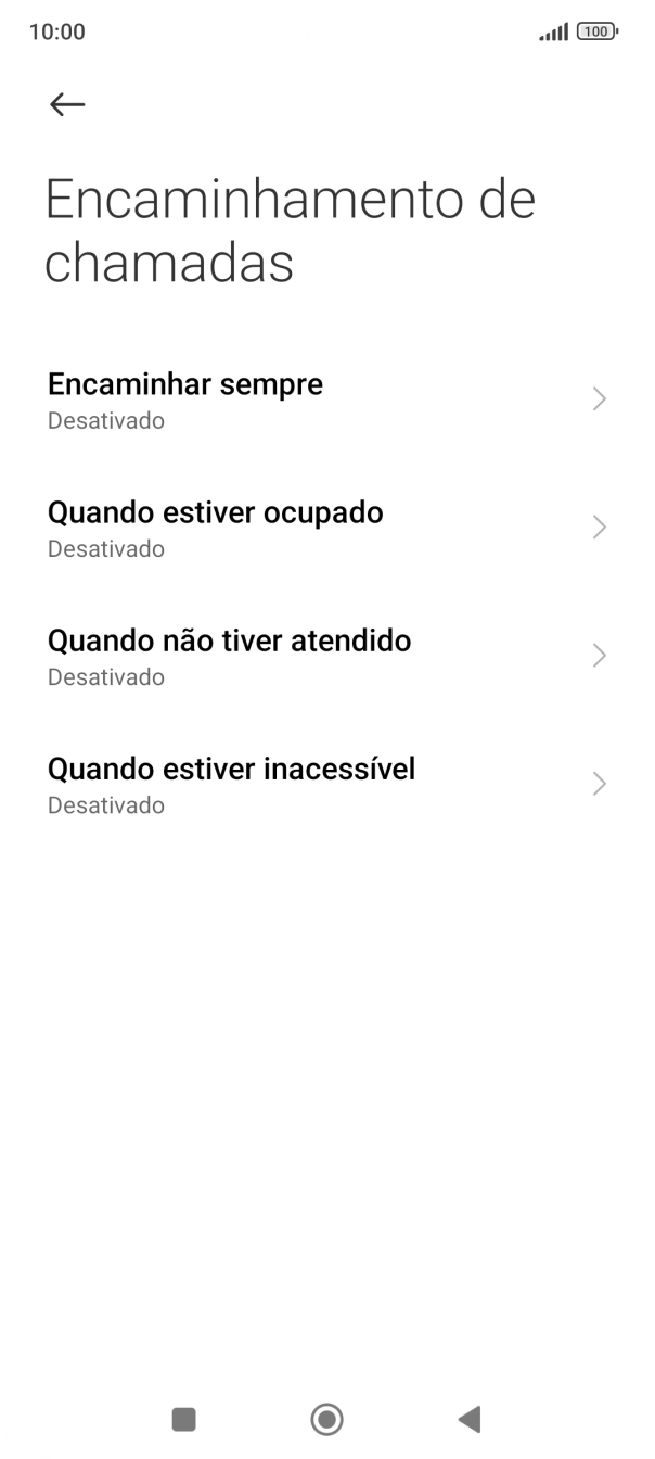 Prima o tipo de desvio pretendido.