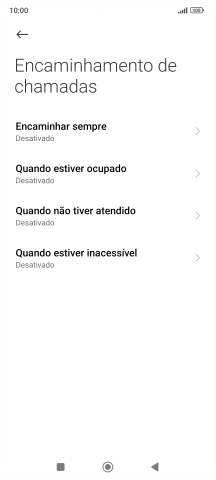 Prima o tipo de desvio pretendido.