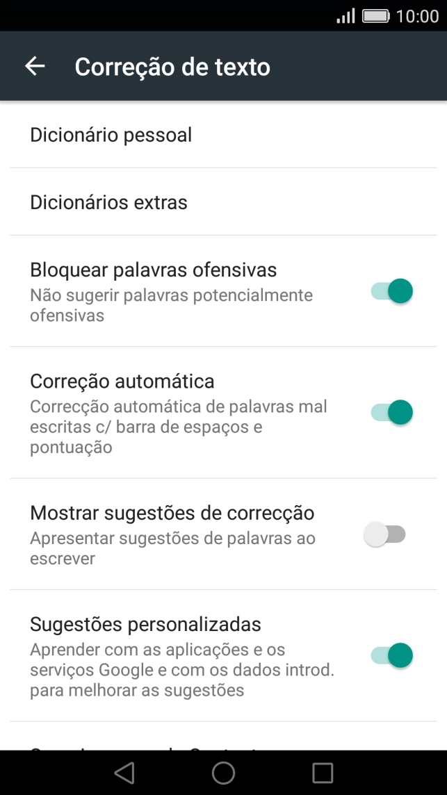 Prima Mostrar sugestões de correcção para ativar a função.