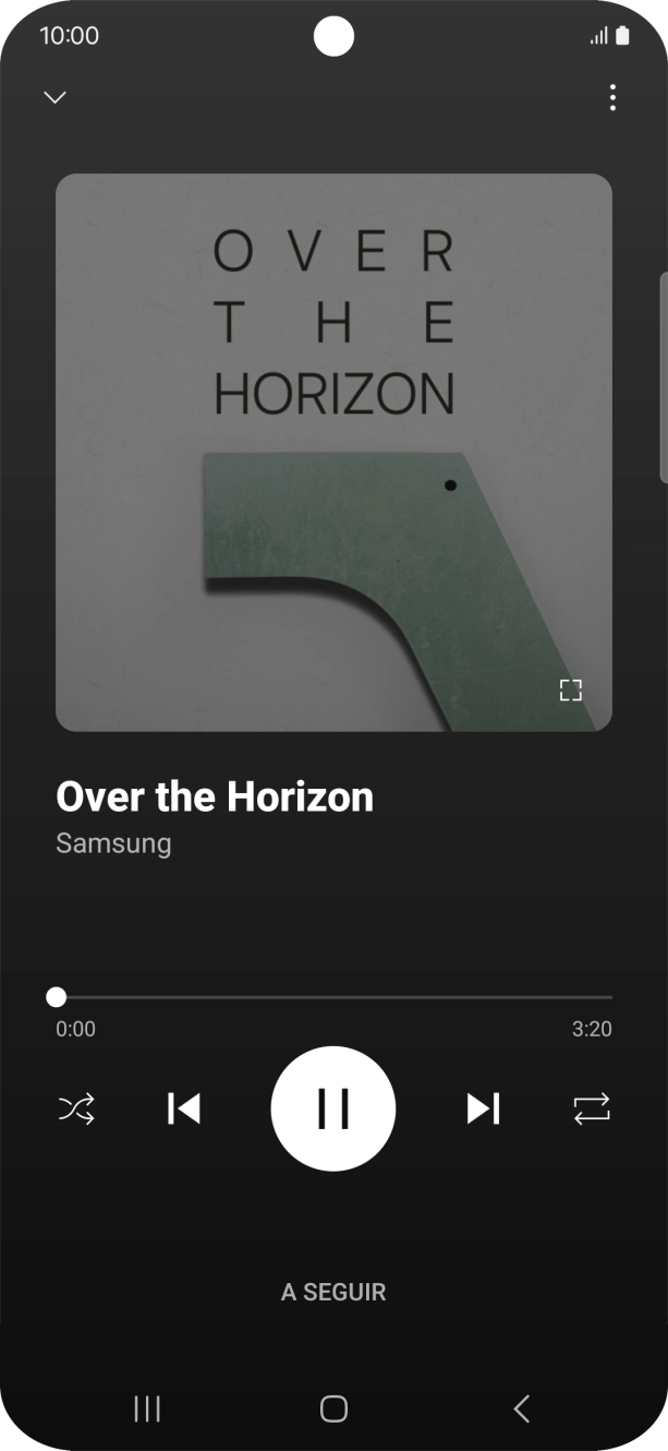 Prima a seta para a direita para ir para o ficheiro de música seguinte.