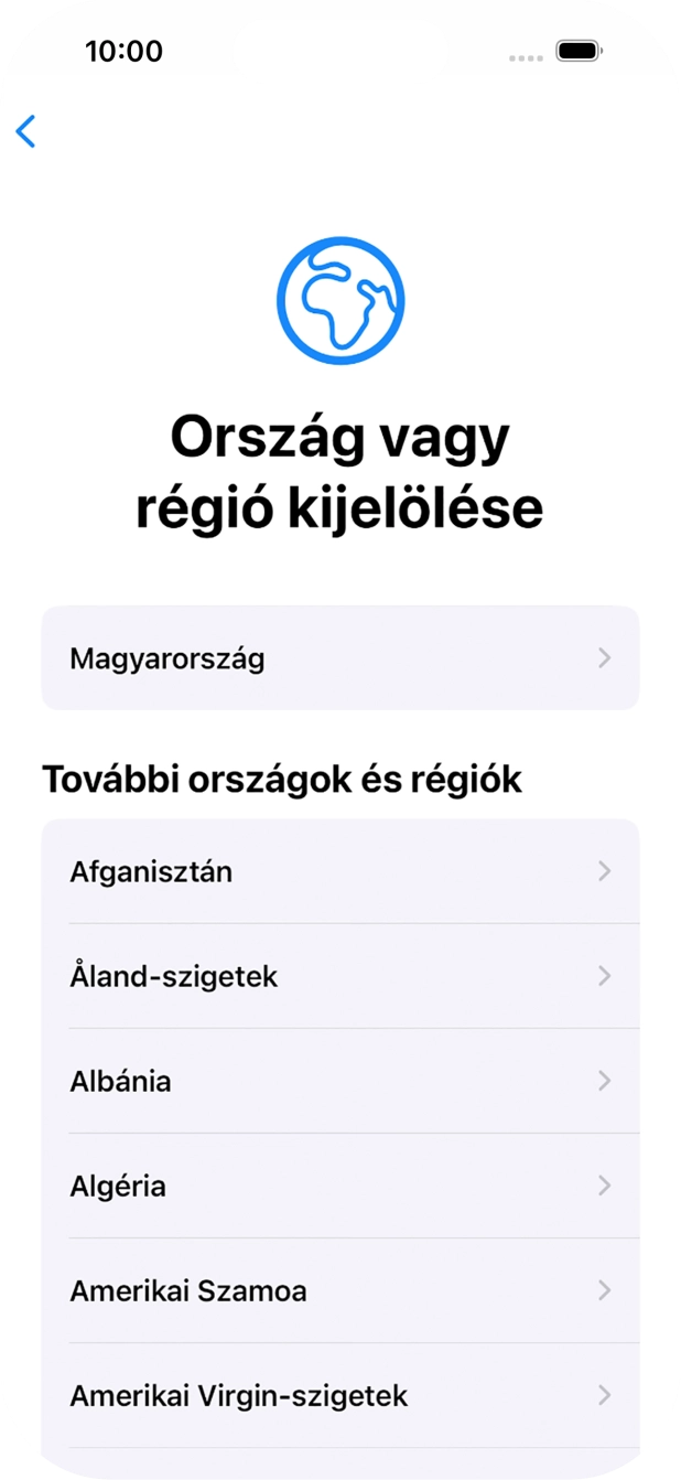 Válaszd ki a kívánt országot vagy régiót.