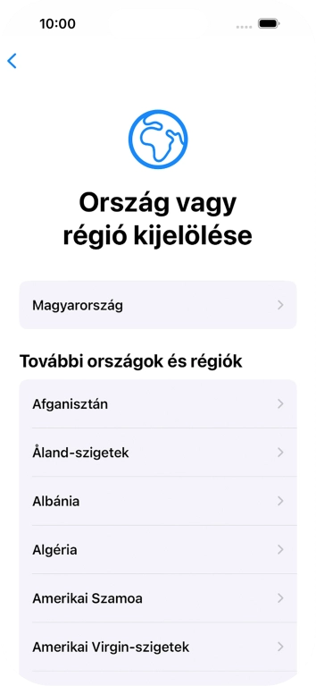 Válaszd ki a kívánt országot vagy régiót.