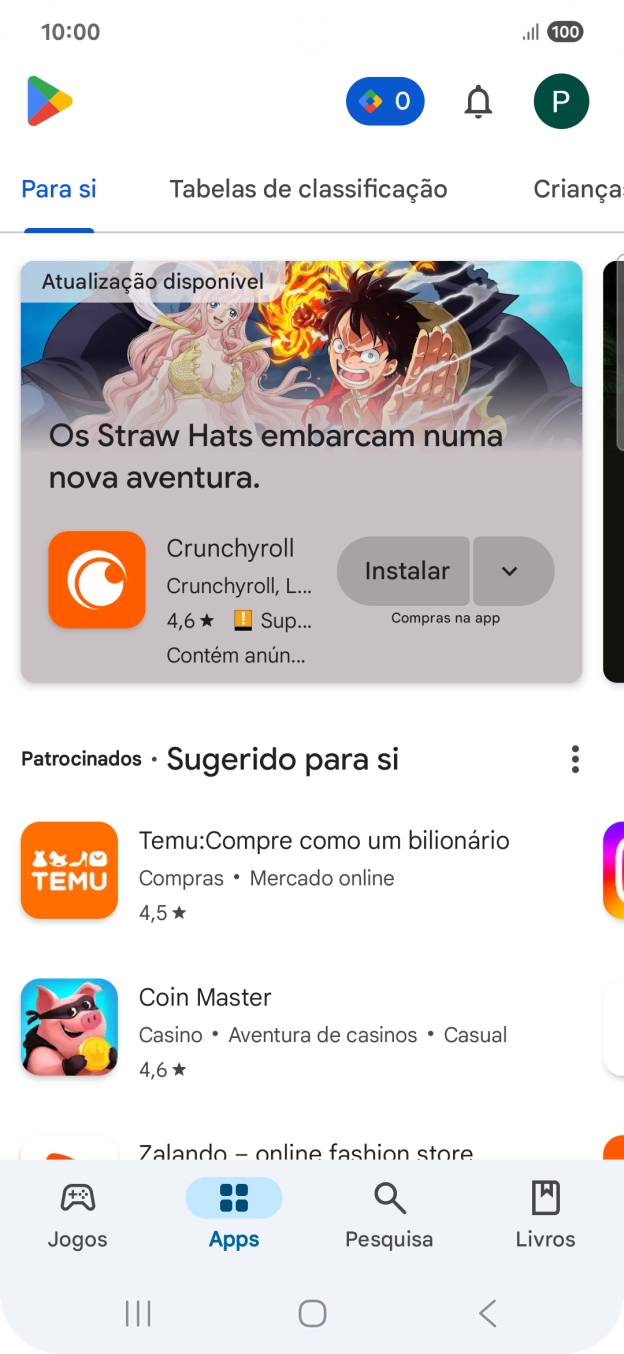 Prima o ícone de perfil.