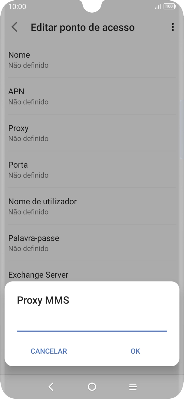 Introduza iproxy.vodafone.pt e prima OK.