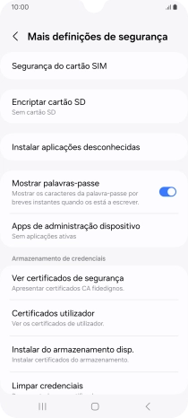 Prima Segurança do cartão SIM.