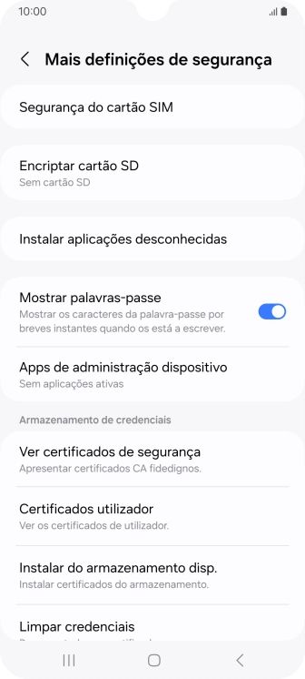 Prima Segurança do cartão SIM.