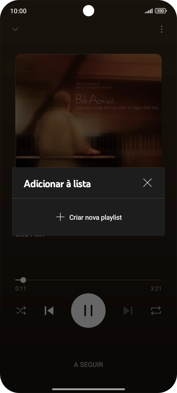 Prima Criar nova playlist.