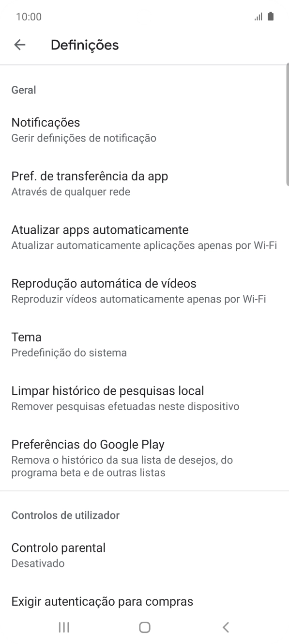 Prima Atualizar apps automaticamente.