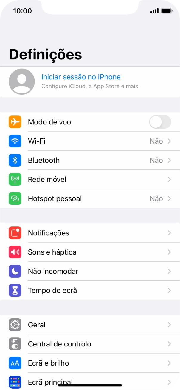 Prima Iniciar sessão no iPhone.