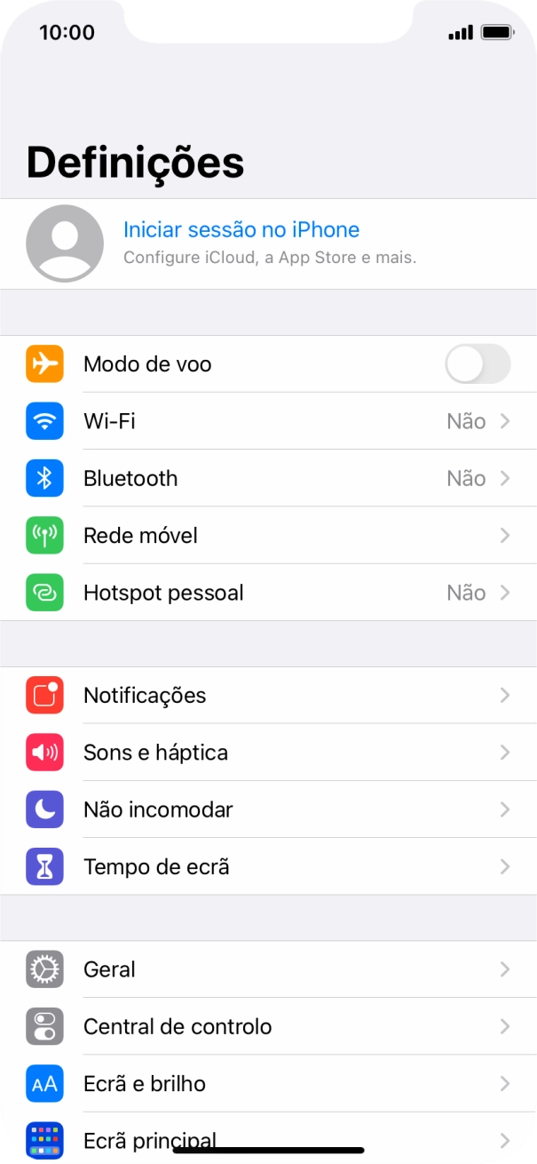 Prima Iniciar sessão no iPhone.