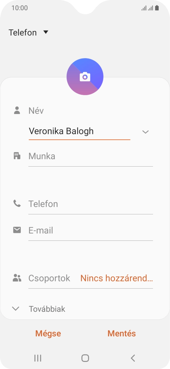 Kattints a Telefon mezőre, és írd be a kívánt telefonszámot.