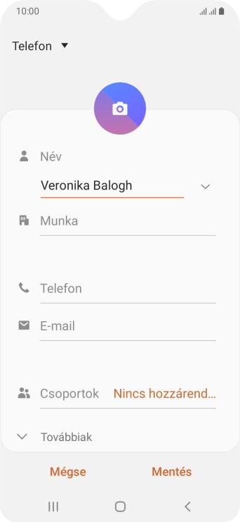 Kattints a Telefon mezőre, és írd be a kívánt telefonszámot.