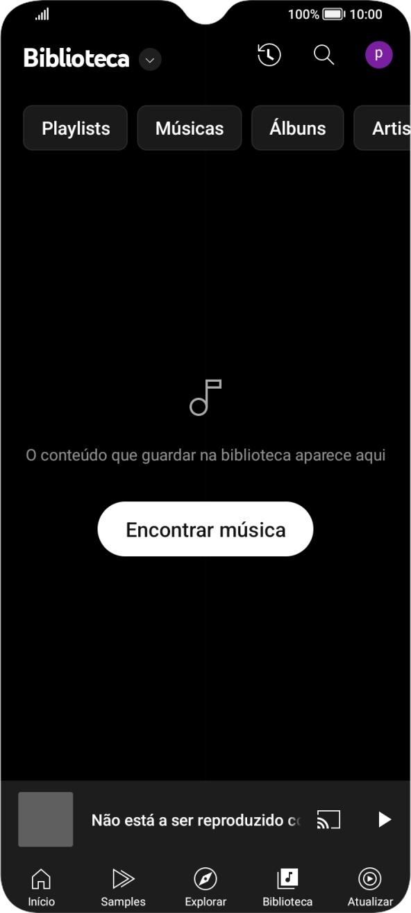 Prima a lista suspensa.