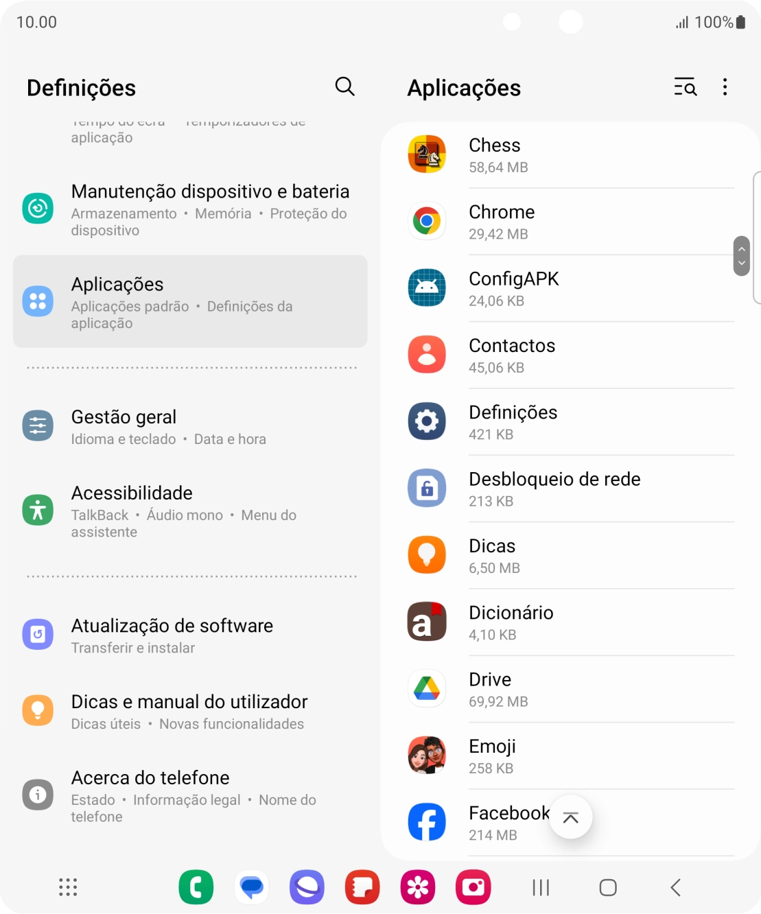 Prima a app pretendida.