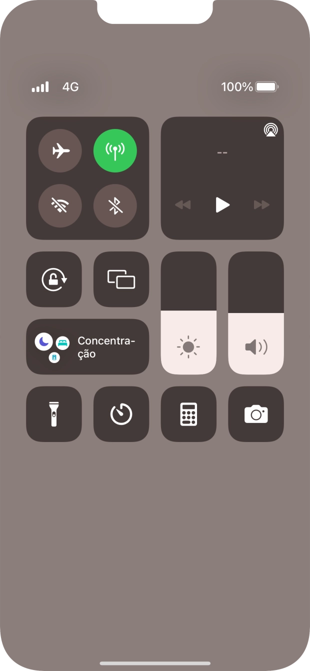 Prima o ícone de modo de voo para ativar ou desativar a função.