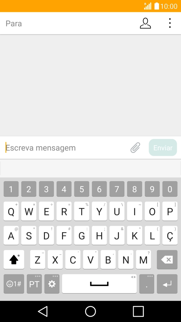 Abra uma nota, mensagem ou e-mail para que o teclado apareça no ecrã e o telefone fique pronto para a escrita de texto.
