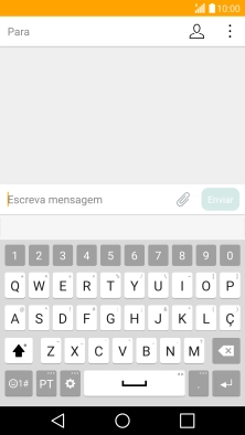 Abra uma nota, mensagem ou e-mail para que o teclado apareça no ecrã e o telefone fique pronto para a escrita de texto.