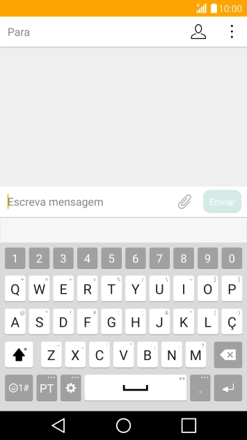 Abra uma nota, mensagem ou e-mail para que o teclado apareça no ecrã e o telefone fique pronto para a escrita de texto.