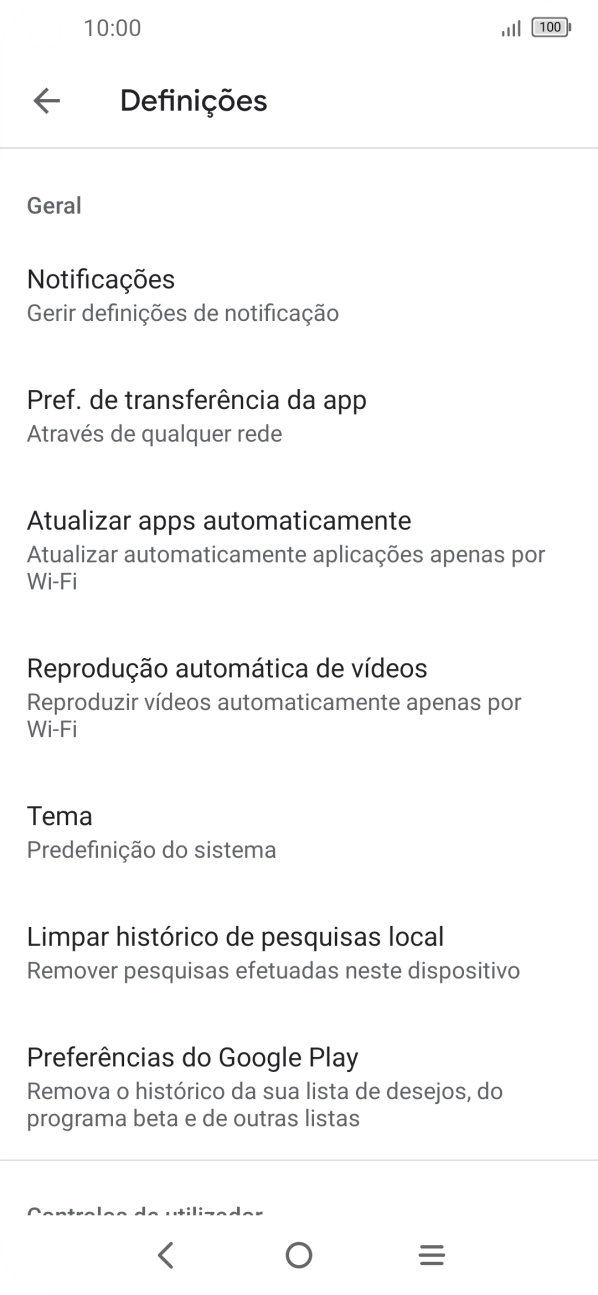 Prima Atualizar apps automaticamente.