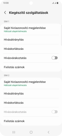 Kattints a „Hívásvárakoztatás” melletti csúszkára a funkció be- vagy kikapcsolásához.