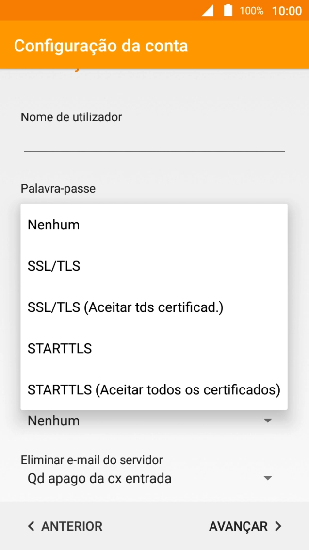 Prima Nenhum para desativar a função.