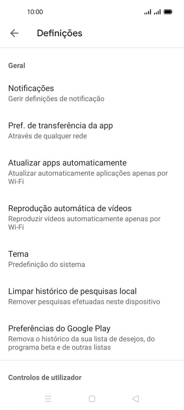 Prima Atualizar apps automaticamente.
