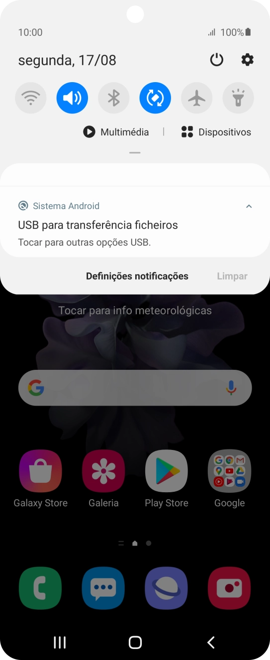 Prima Tocar para outras opções USB..
