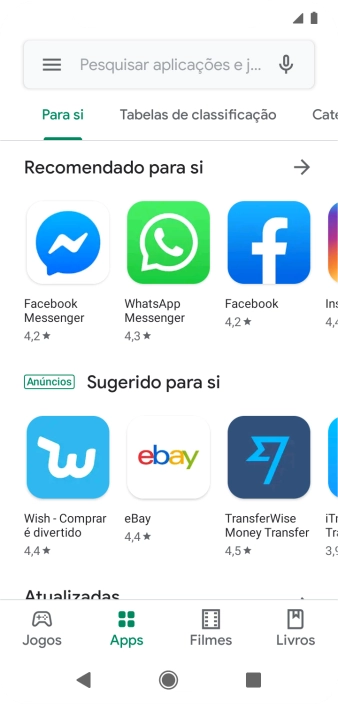 Prima a caixa de pesquisa.