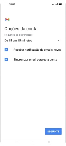Se o ecrã mostrar esta imagem, a sua conta foi identificada e configurada automaticamente. Siga as indicações no ecrã para introduzir informações adicionais e concluir a configuração.