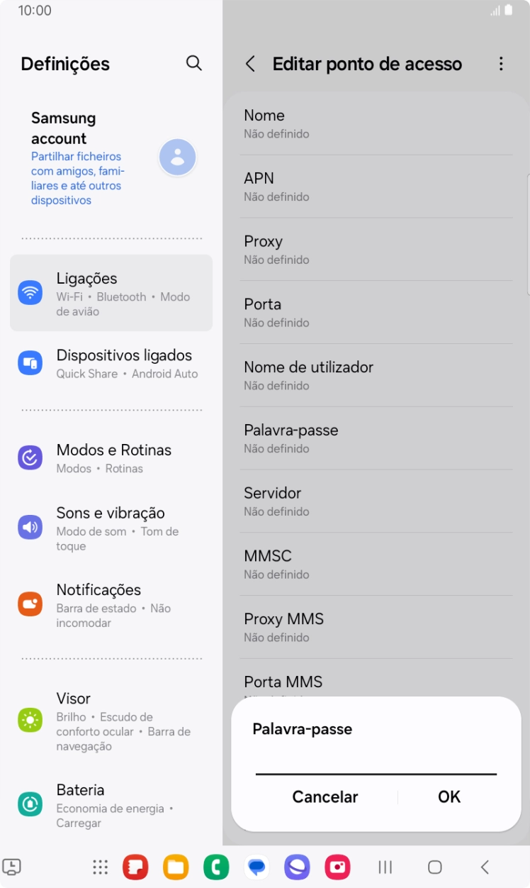 Introduza vodafone e prima OK.