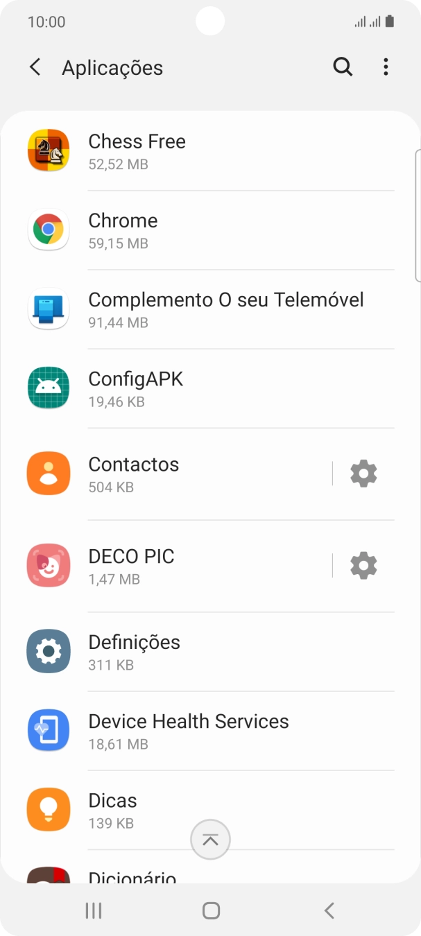 Prima a app pretendida.
