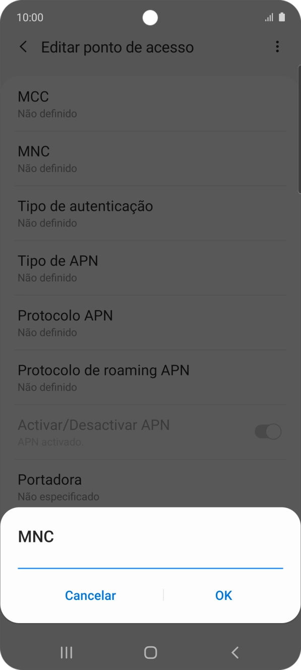 Introduza 01 e prima OK.