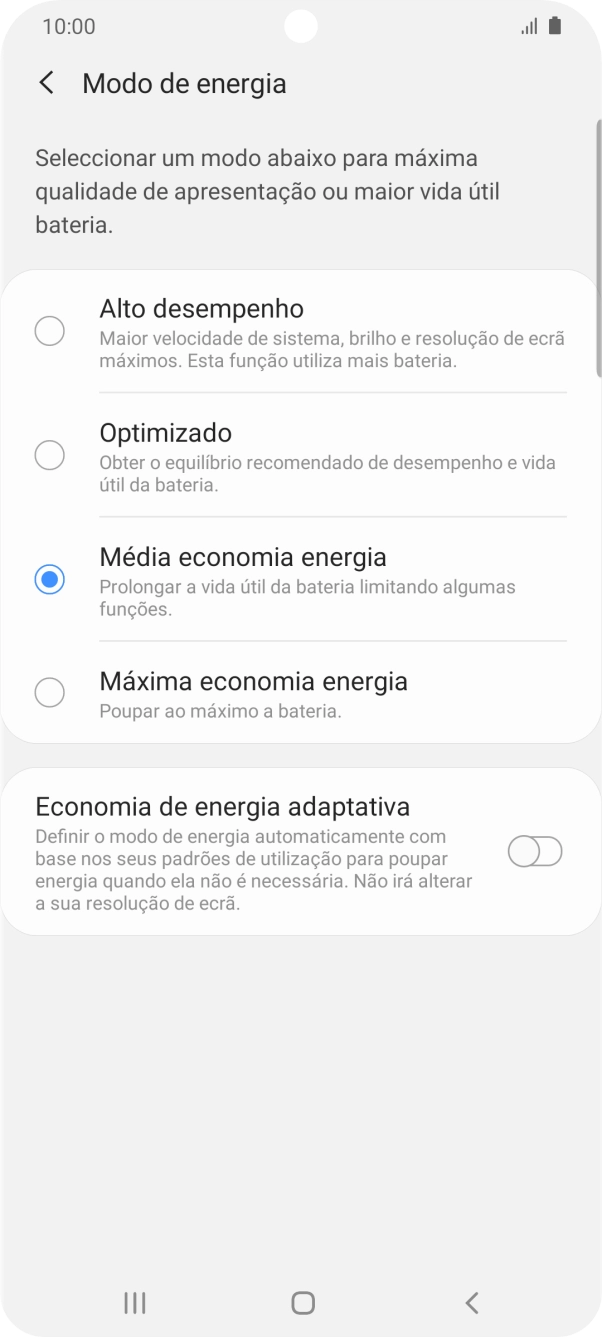 Prima a tecla de início para terminar e voltar ao ecrã inicial.