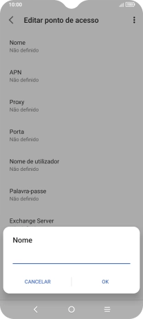 Introduza Vodafone Internet e prima OK.