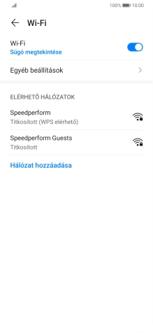 Válaszd ki a kívánt Wi-Fi hálózatot.