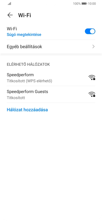Válaszd ki a kívánt Wi-Fi hálózatot.