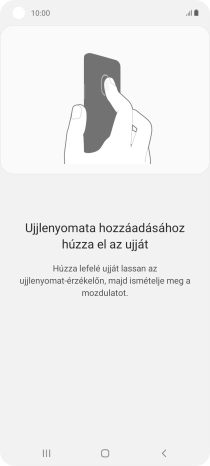 Kövesd a kijelzőn megjelenő utasításokat képernyőzár létrehozásához ujjlenyomattal.