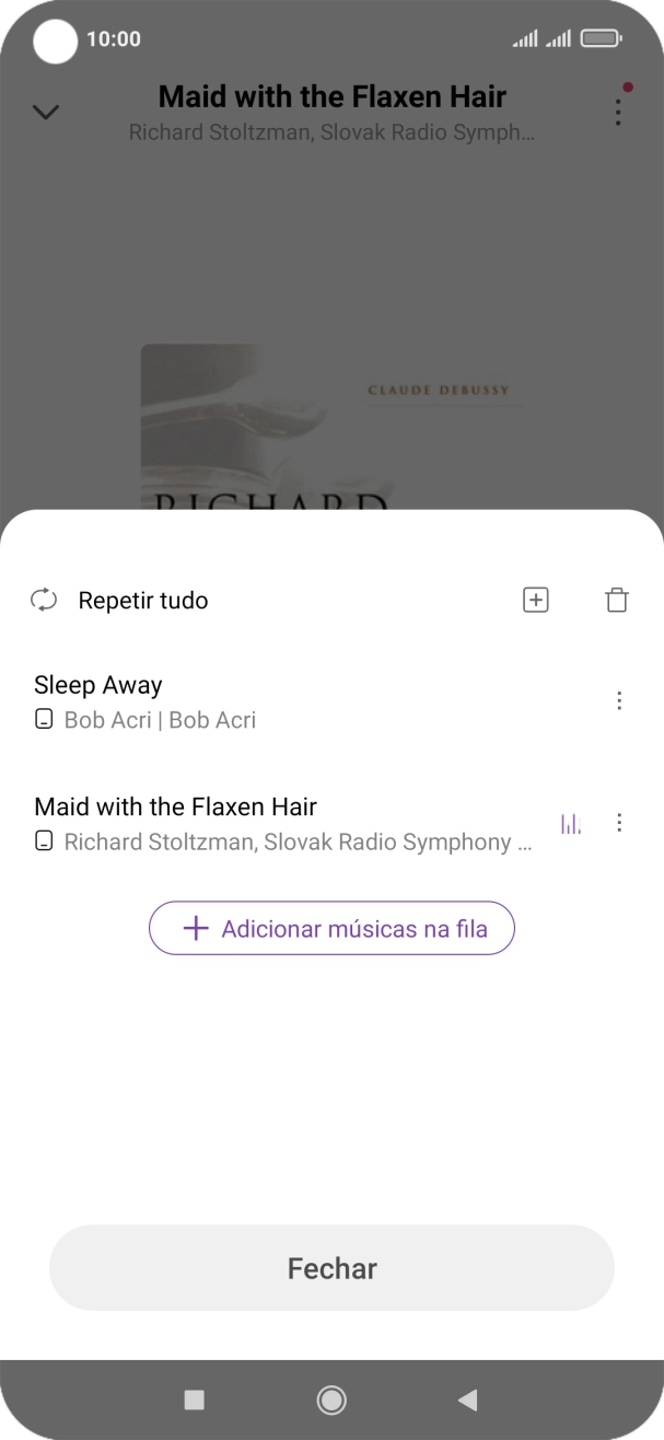 Prima o ícone para adicionar.