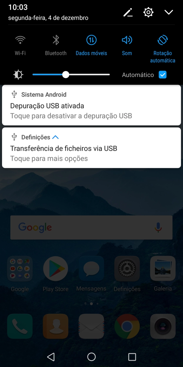 Prima Toque para mais opções.