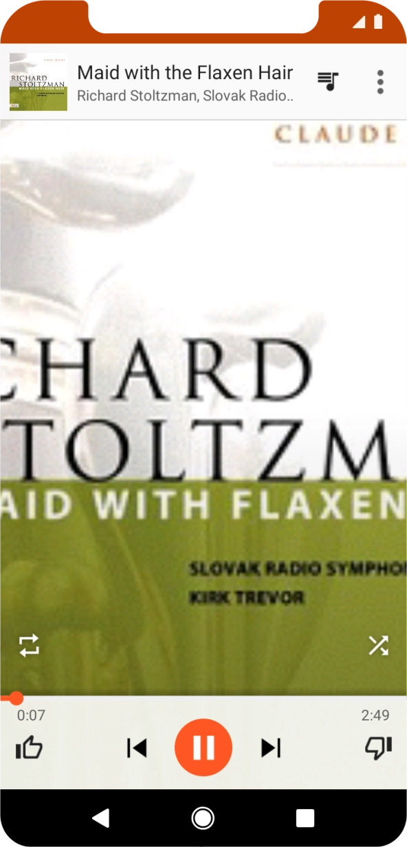 Prima a seta para a direita para ir para o ficheiro de música seguinte.