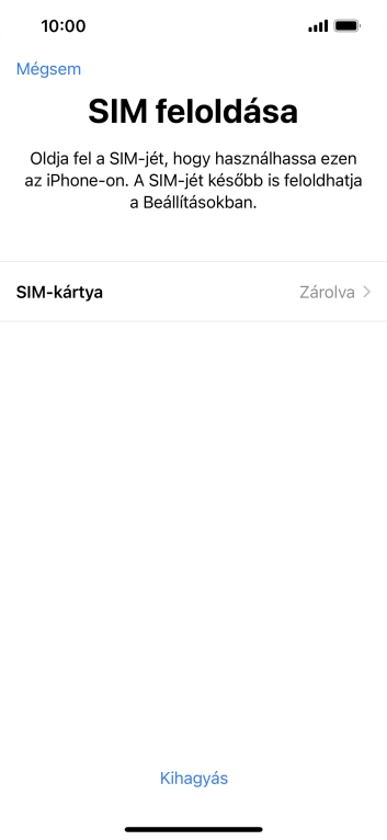 Válaszd a SIM-kártya lehetőséget.